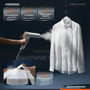 Porodo Thermia Mini Handheld Steamer, 900W Power, 80mL Water Tank