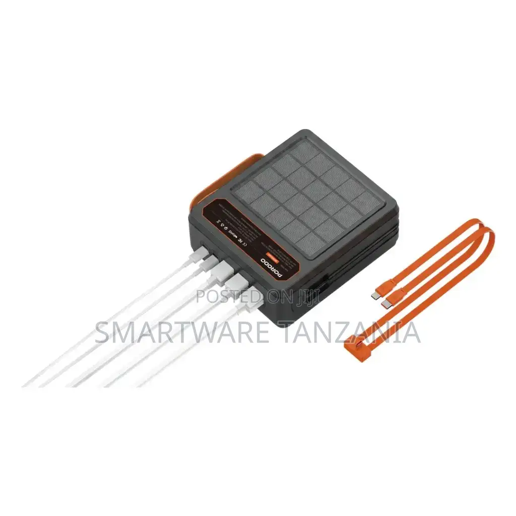Porodo LAROS 200000mAh Solar Power Bank With 6 Outputs and LED Light