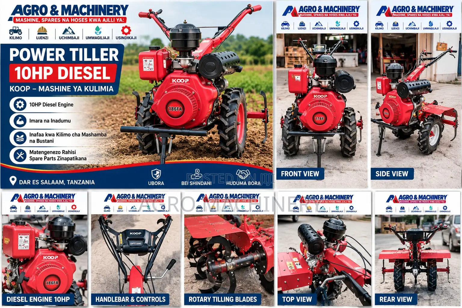 Power Tiller 10HP Diesel – Mashine Ya Kulimia