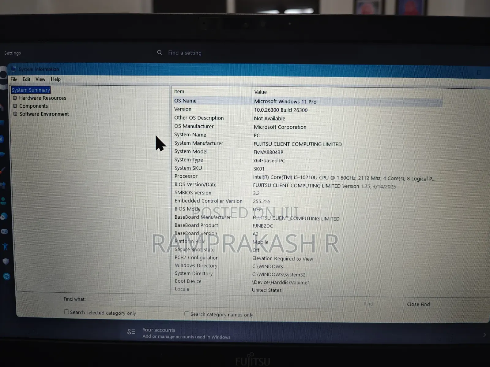 Laptop Fujitsu Lifebook A5510 8GB Intel Core i5 HDD+SSD 1T