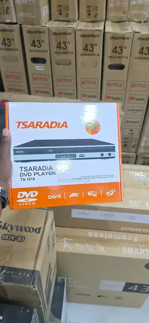 Tsaradia DVD Player – Bluetooth, USB Port, Karaoke Mic Inputs, DivX