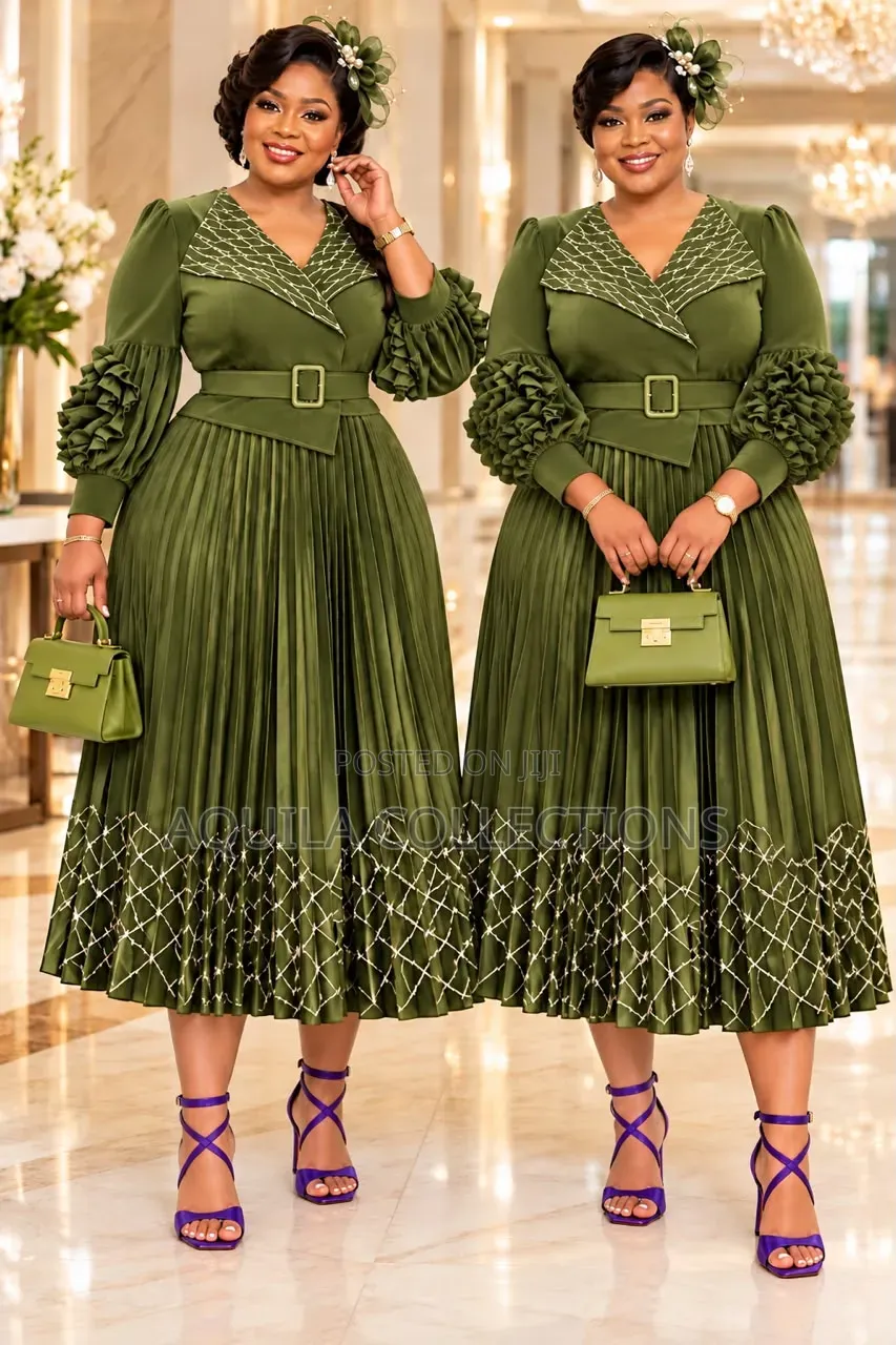 Classic Elegant Pleated Midi Set