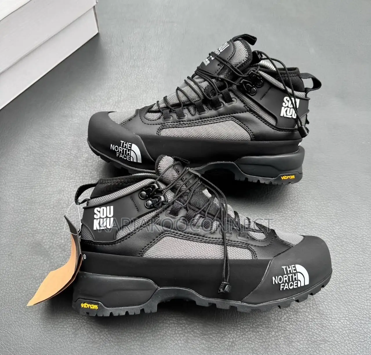 Lace-Up Hiking Boots With Vibram Sole