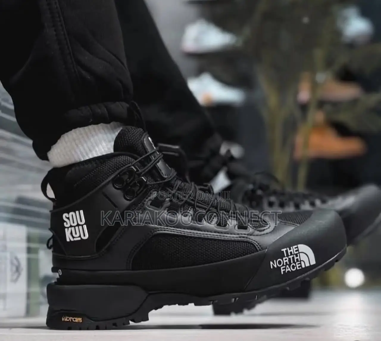 Lace-Up Hiking Boots With Vibram Sole