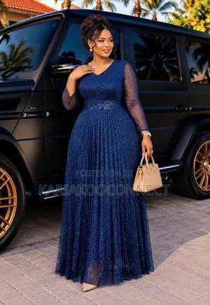 Sparkle Lace Pleated Maxi Dinner Dress