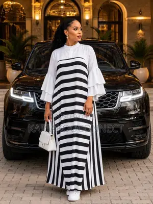 Black & White Striped Maxi Dress