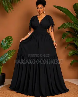 Camel Brown Flowy Tiered Maxi Dress