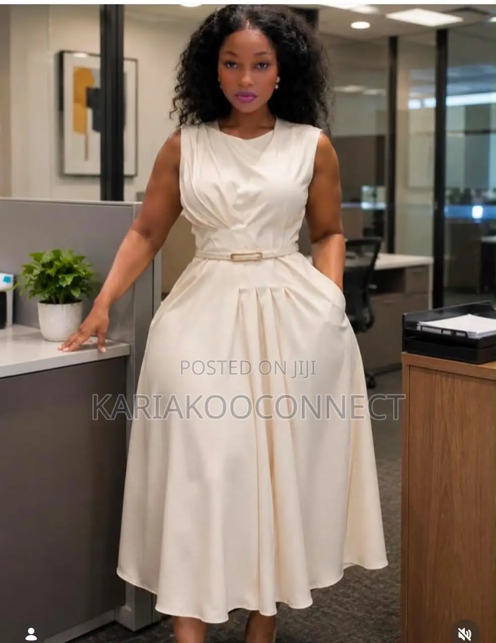 Chic Sleeveless Belted Midi Dress