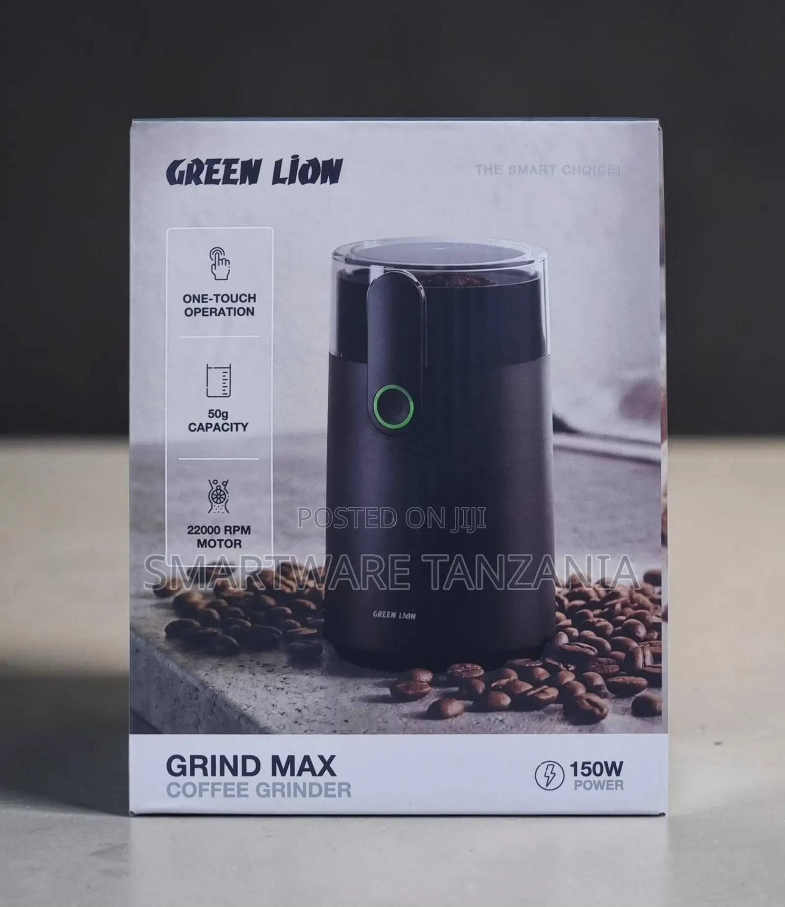 Green Lion Coffee Grinder, 50g Capacity, 150W Power, 22000 RPM Motor
