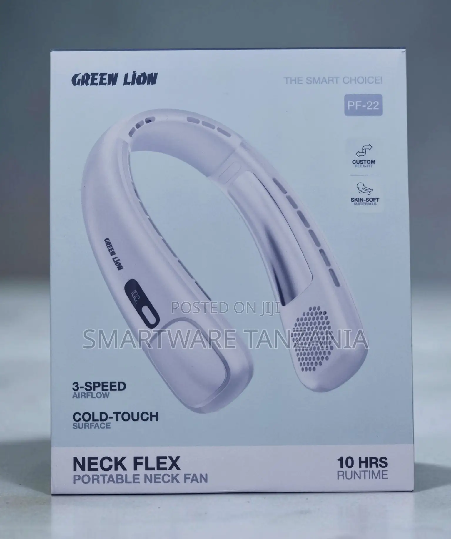 Green Lion PF-22 Portable Neck Fan, 3-Speed Airflow, 10 Hours Runtime