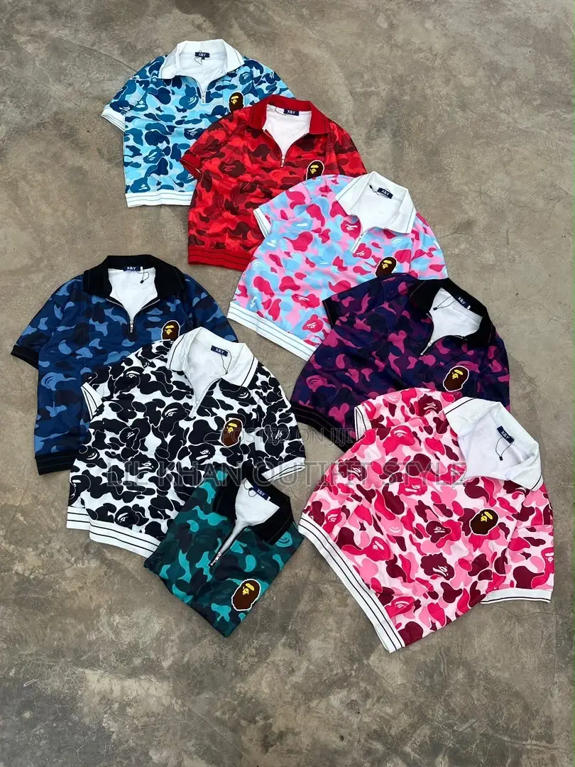 Bape Camo Zip Polo Shirt