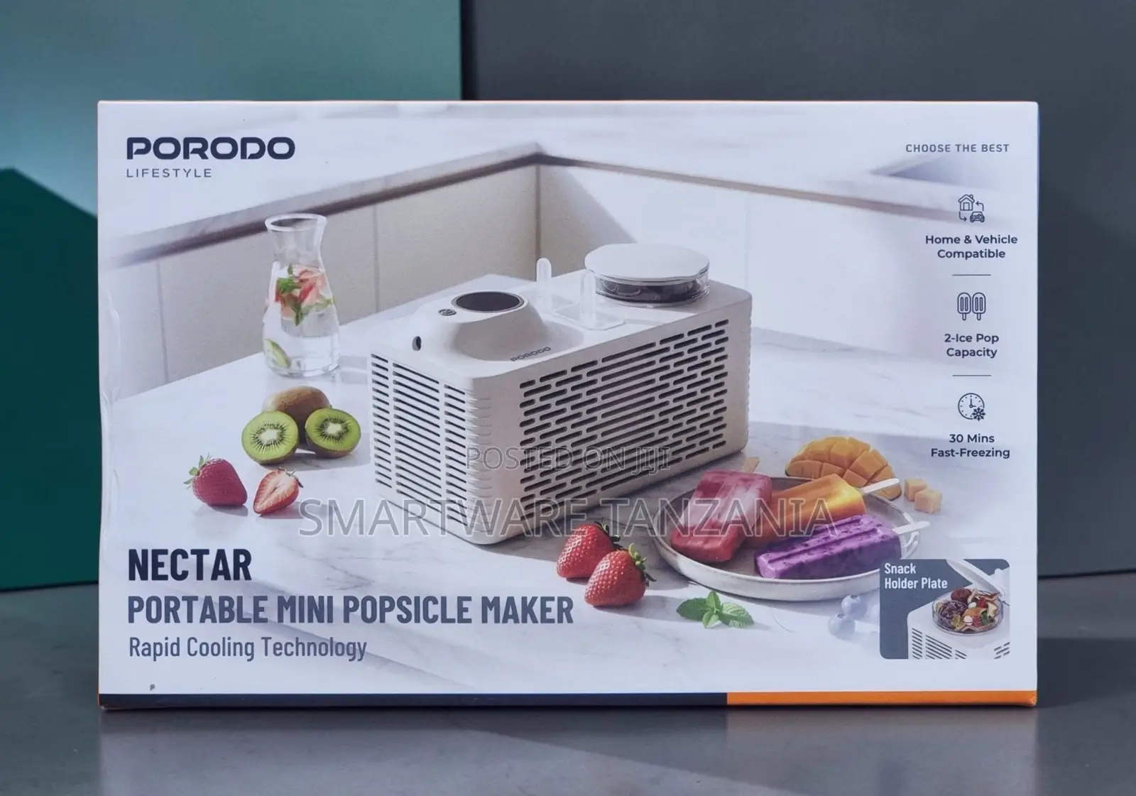 Porodo Nectar Portable Mini Popsicle Maker 2-Ice Pop Capacity, 30 Mins
