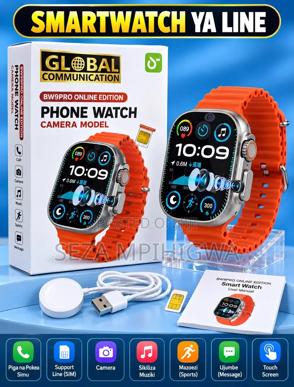 BW9PRO Smartwatch Ya Line - Saa Yenye Simu & Kamera (Phone Watch)