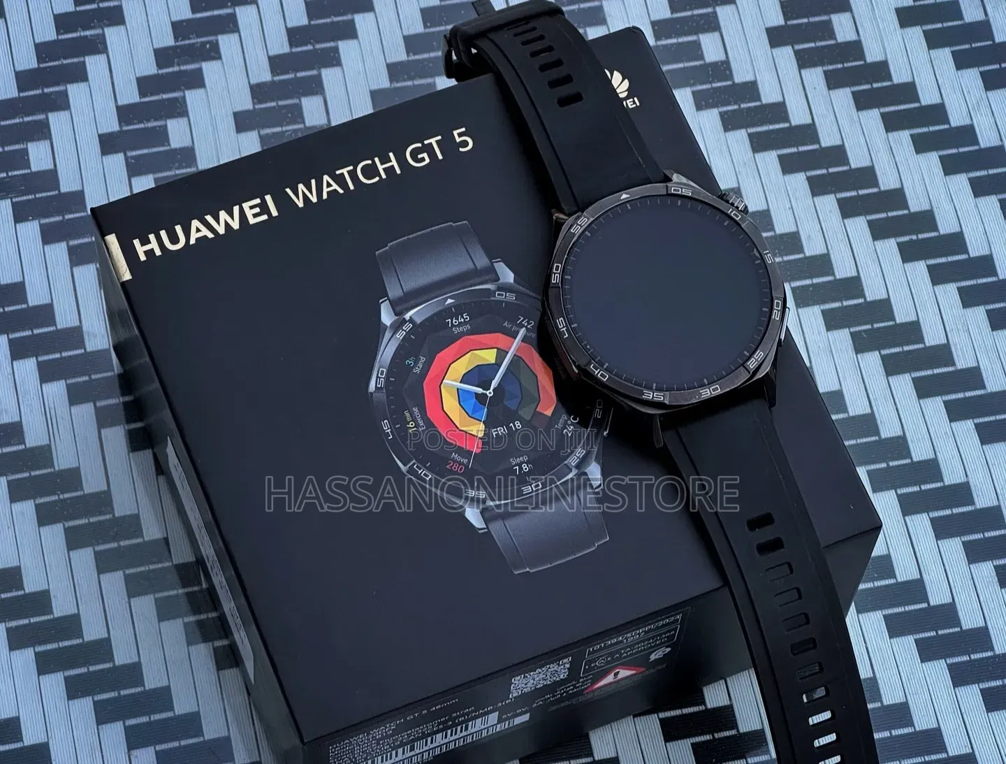 Huawei Watch GT 5 46mm Black Fluoroelastomer Sport Strap