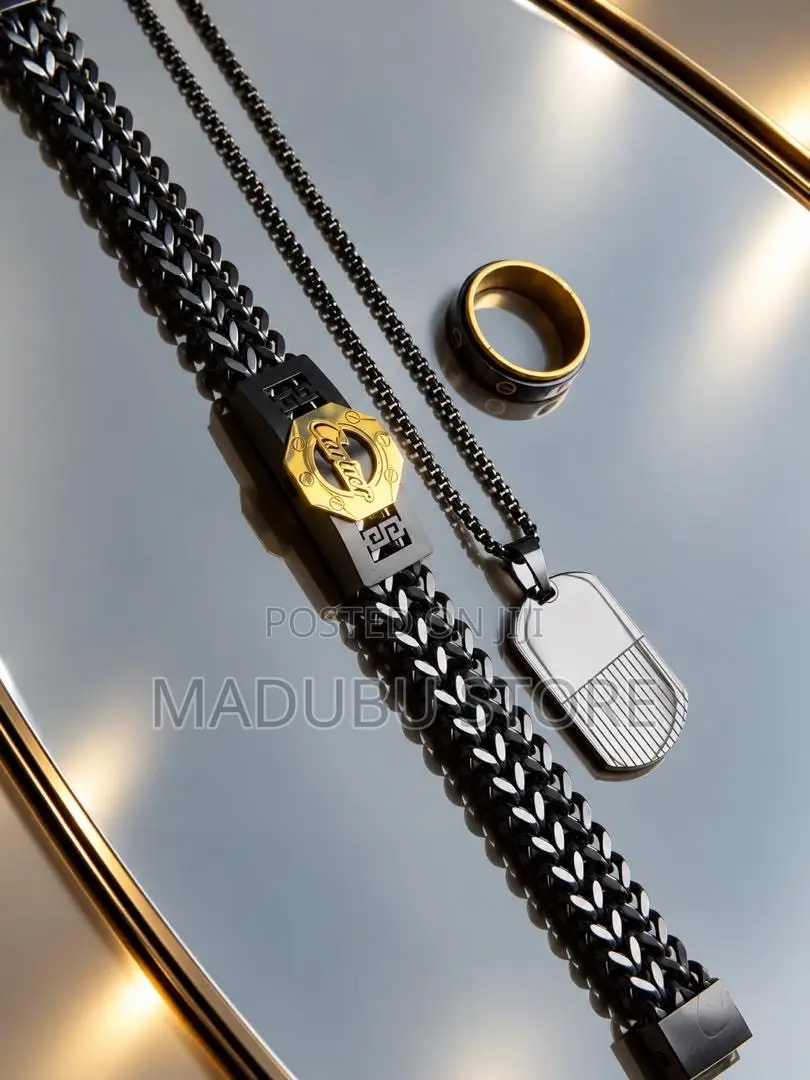 Fashion Men's Set Chains, Bracelet and Ring