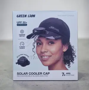 Green Lion Solar Cooler Cap With Bladeless Fan, 5300RPM Motor, UPF 50+