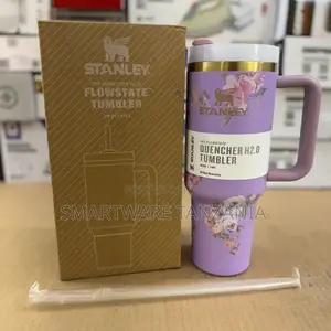Stanley Quencher H2.0 Tumbler 40 Oz, BPA-Free, Floral Design, Lilac