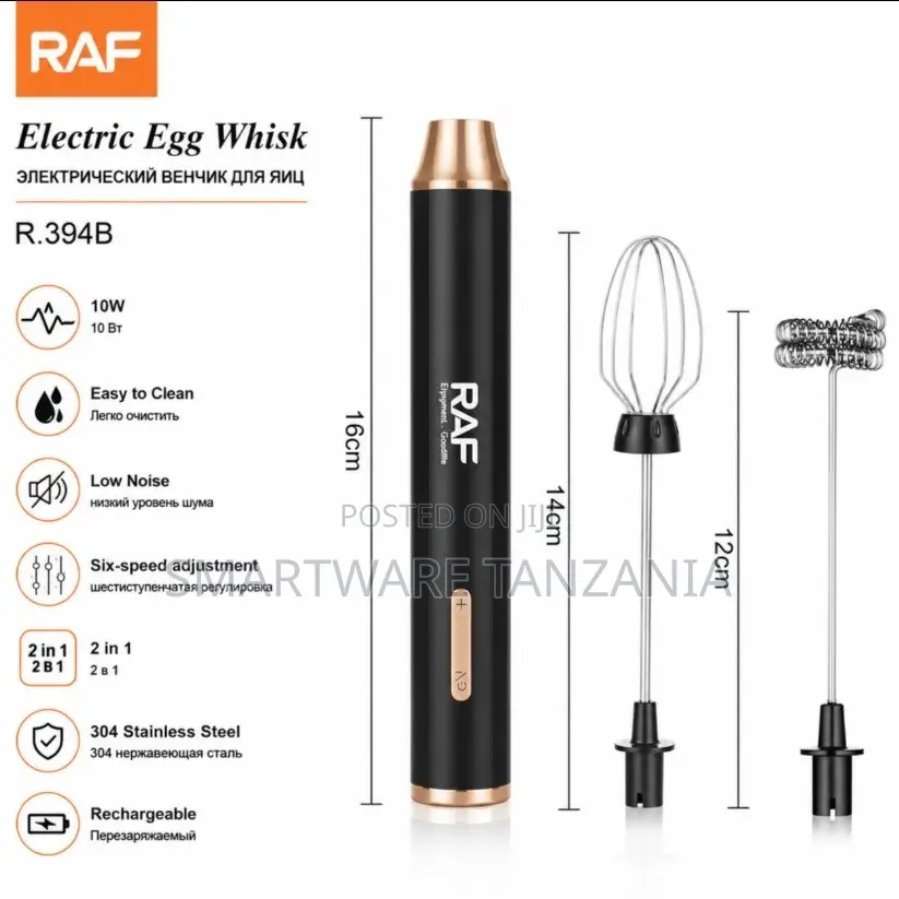 RAF Electric Egg Whisk 20W With Three Speed Settings and LCD Display