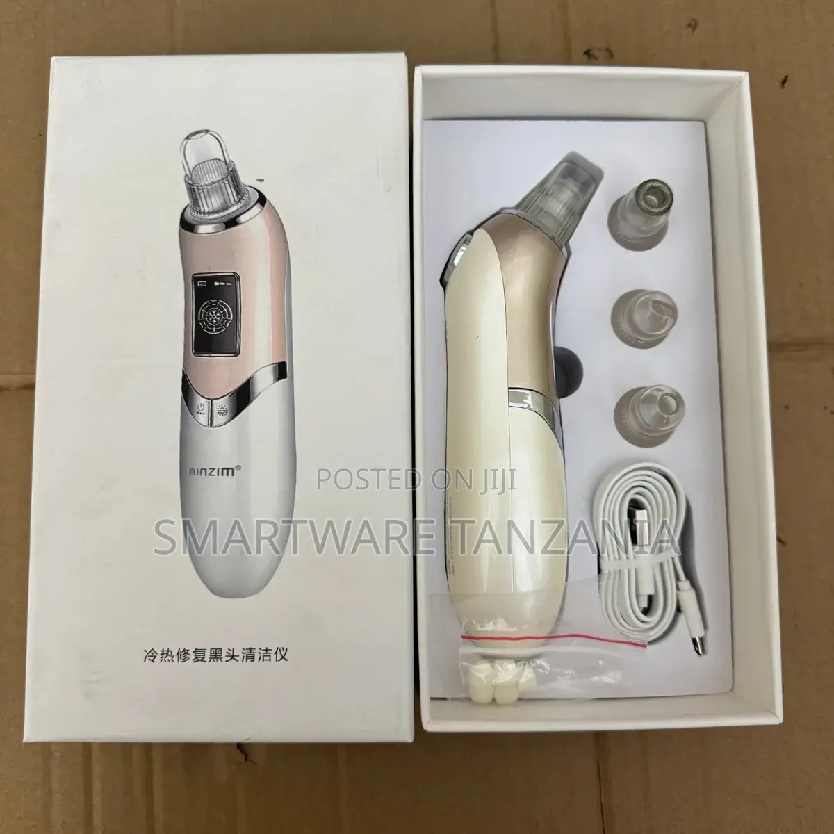 BINZIM Portable Vacuum Facial Cleansing Device With 4 Suction Heads
