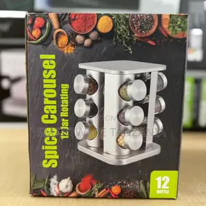 Spice Carousel 12 Jar Rotating Storage With Stainless Steel Base