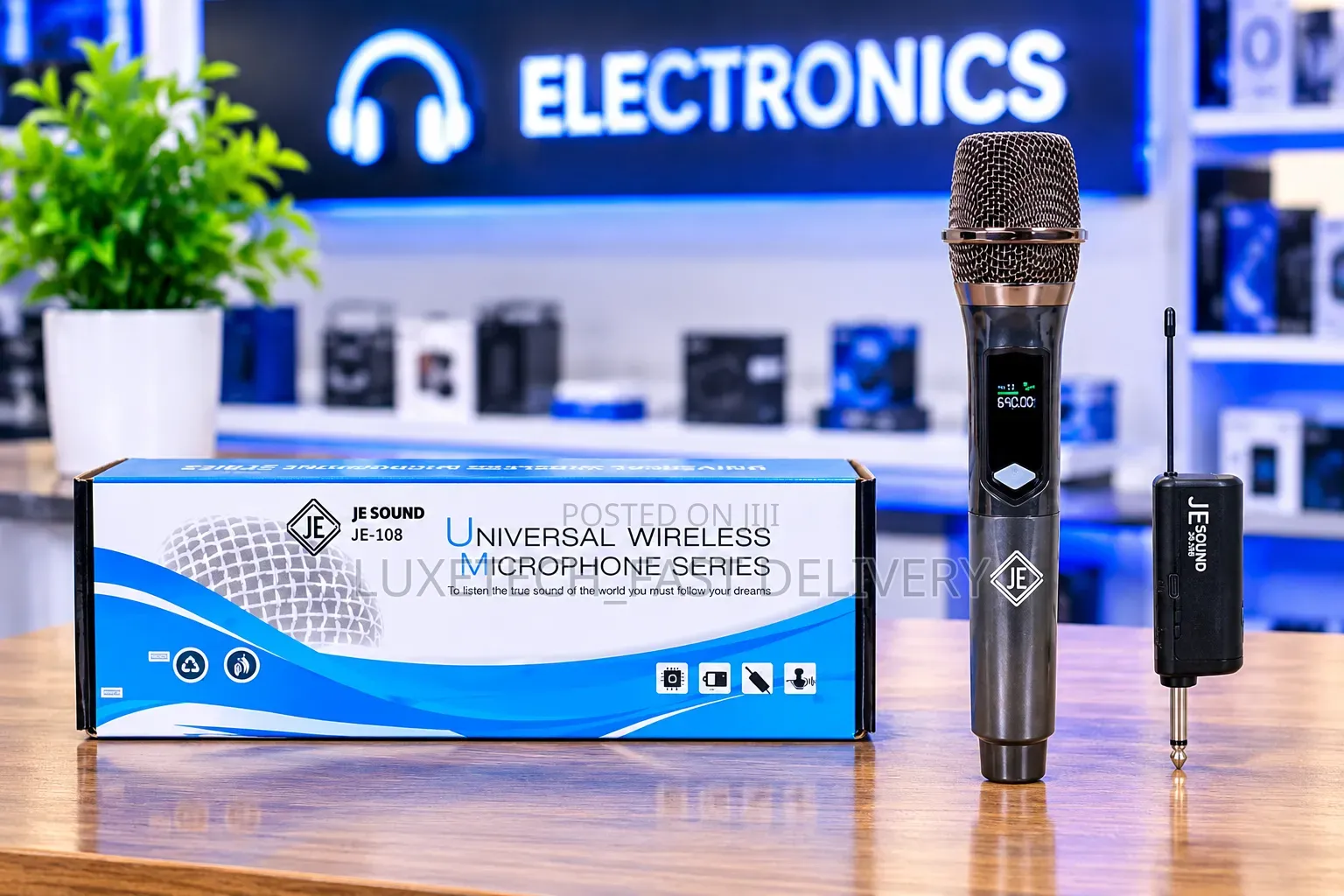 JE SOUND JE-108 Wireless Microphone – Rechargeable Handheld Mic