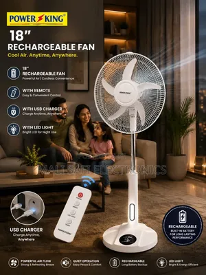 Power King Rechargeable Stand Fan