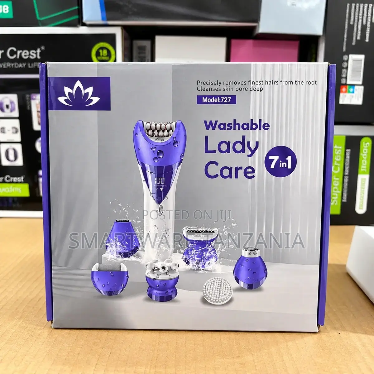 Washable Lady Care 7-in-1 Hair Removal and Skin Care Device, Model 727