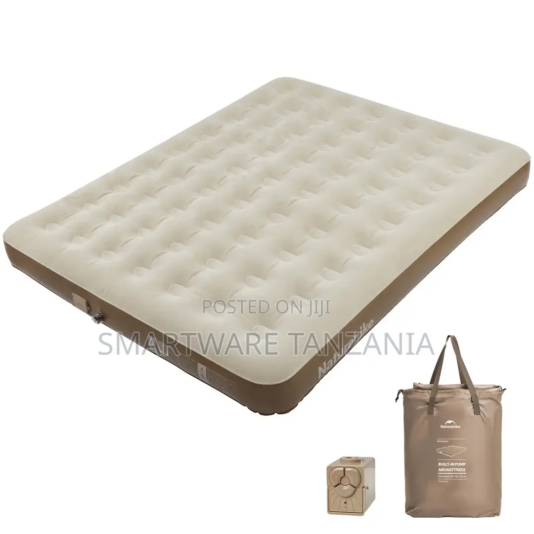 Double Size Inflatable Bed With Air Pump, Nozzle, Organizer Bag