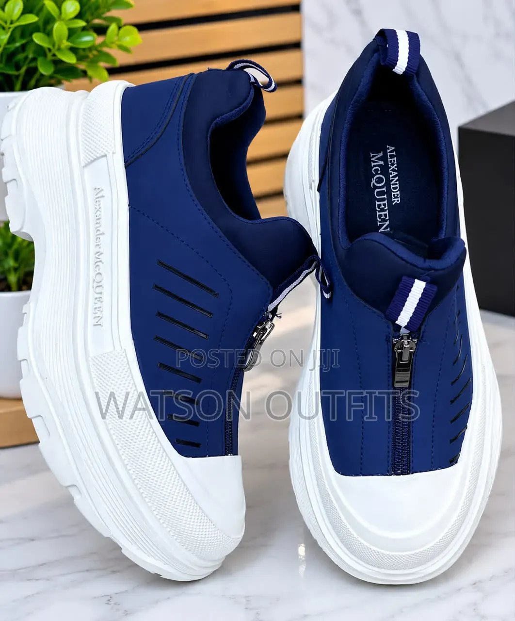 Alexander's McQueen Design Men's Leather Sneakers Shoes