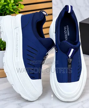 Alexander's McQueen Design Men's Leather Sneakers Shoes