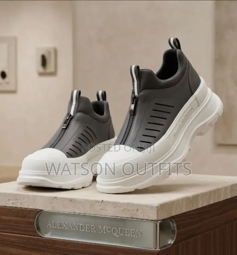 Alexander's McQueen Design Men's Leather Sneakers Shoes