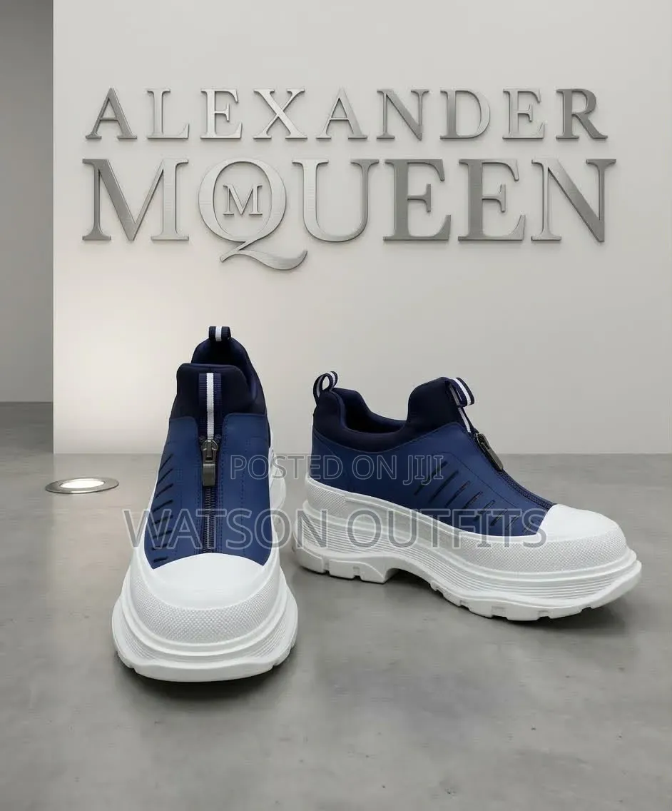 Alexander's McQueen Design Men's Leather Sneakers Shoes