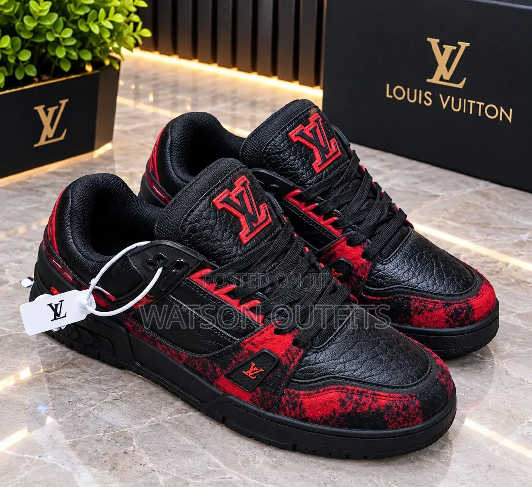 LV-4 Coloured Design Men's Leather Shoes