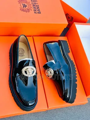 Versace-One Colour-Beautiful Design Men's Leather Shoes