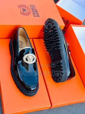 Versace-One Colour-Beautiful Design Men's Leather Shoes