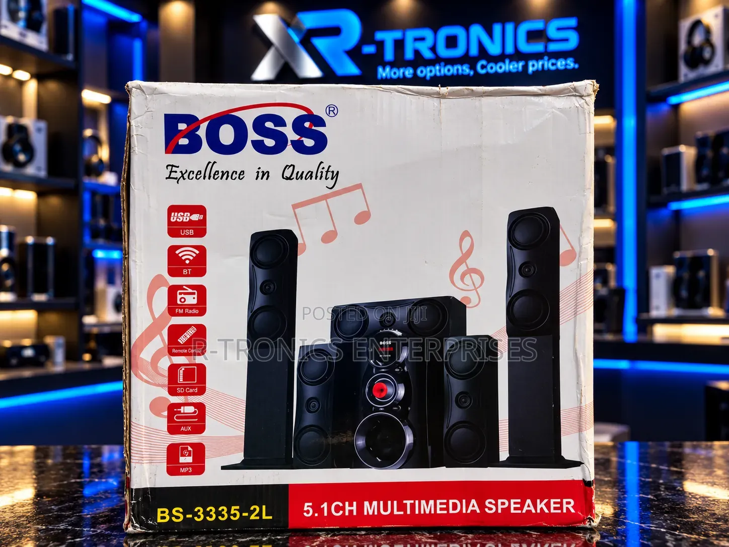 BOSS BS-3335-2L 5.1-Channel Multimedia Speaker System.