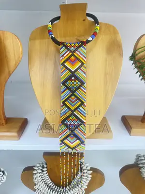 African Heritage Beaded Tassel Necklace