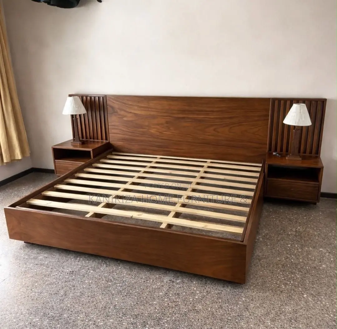 Airbnb Bed Ya 5/6 Na Bedside Zake , Hardwood Ya Mninga