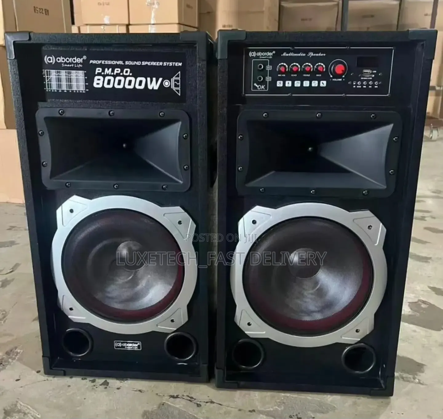 Aborder Professional Sound Speaker System 80000W P.M.P.O. – With Mic