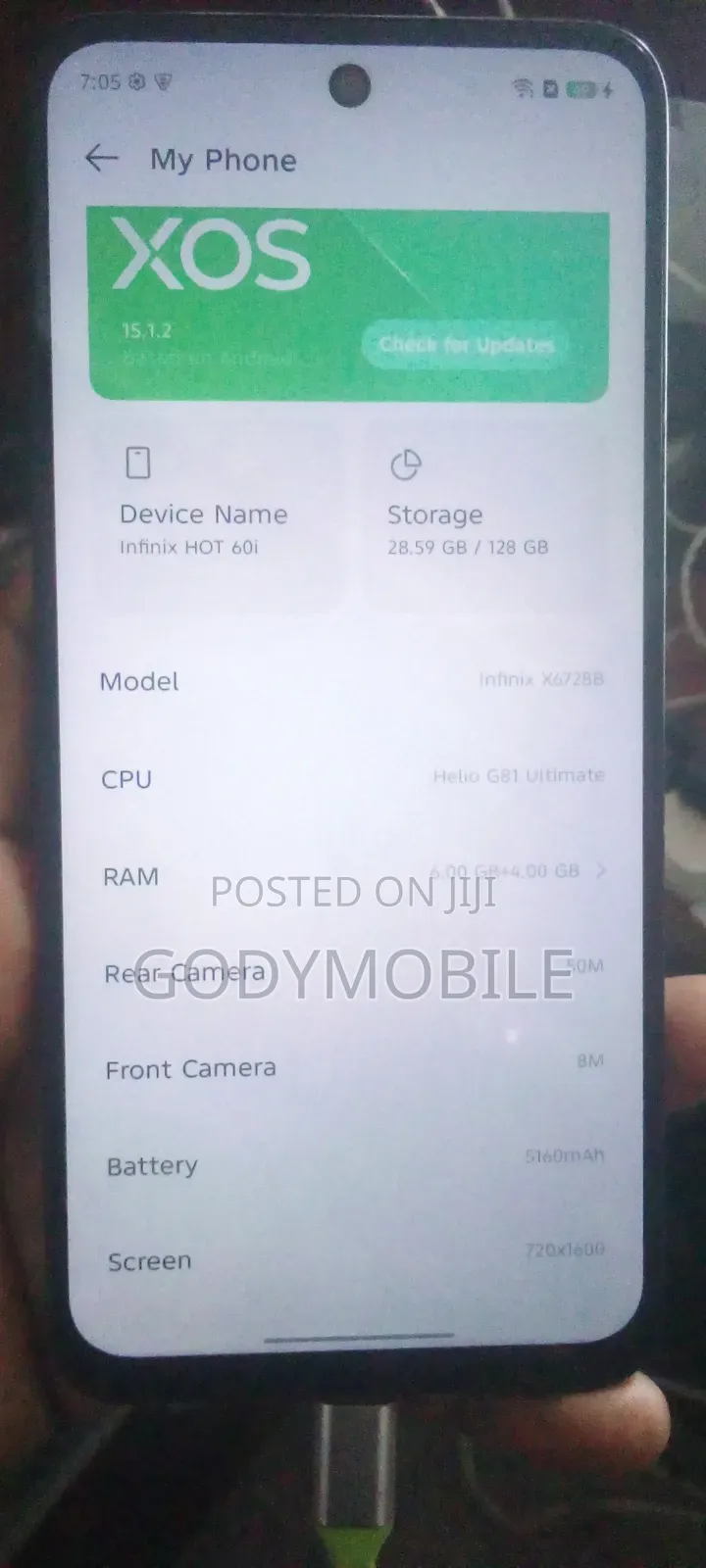 Infinix Hot 60i 128 GB Silver