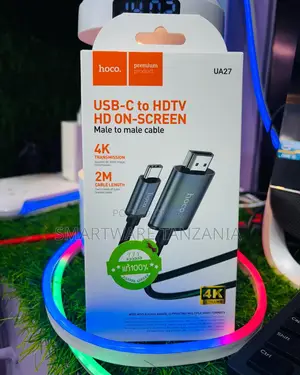Hoco USB-C to HDMI Male to Male Cable, 2M Nylon Braided, 4K at 30Hz