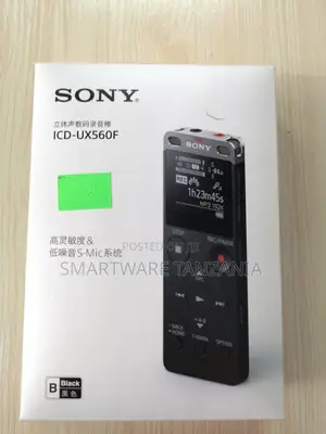 Sony ICD-UX560F Digital Voice Recorder, 4GB Storage, USB, Black