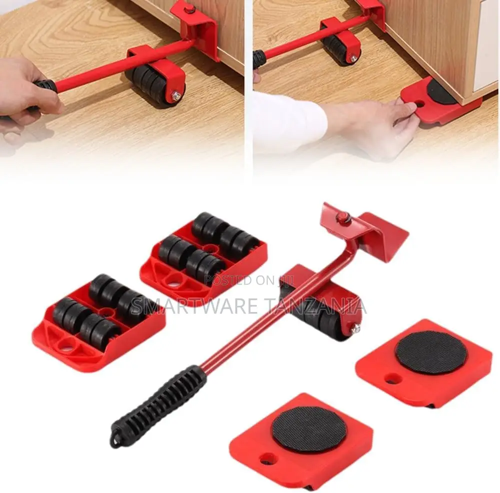 Furniture Moving Tool Set With Rolling Wheels and Lifting Lever