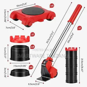 Furniture Moving Tool Set With Rolling Wheels and Lifting Lever