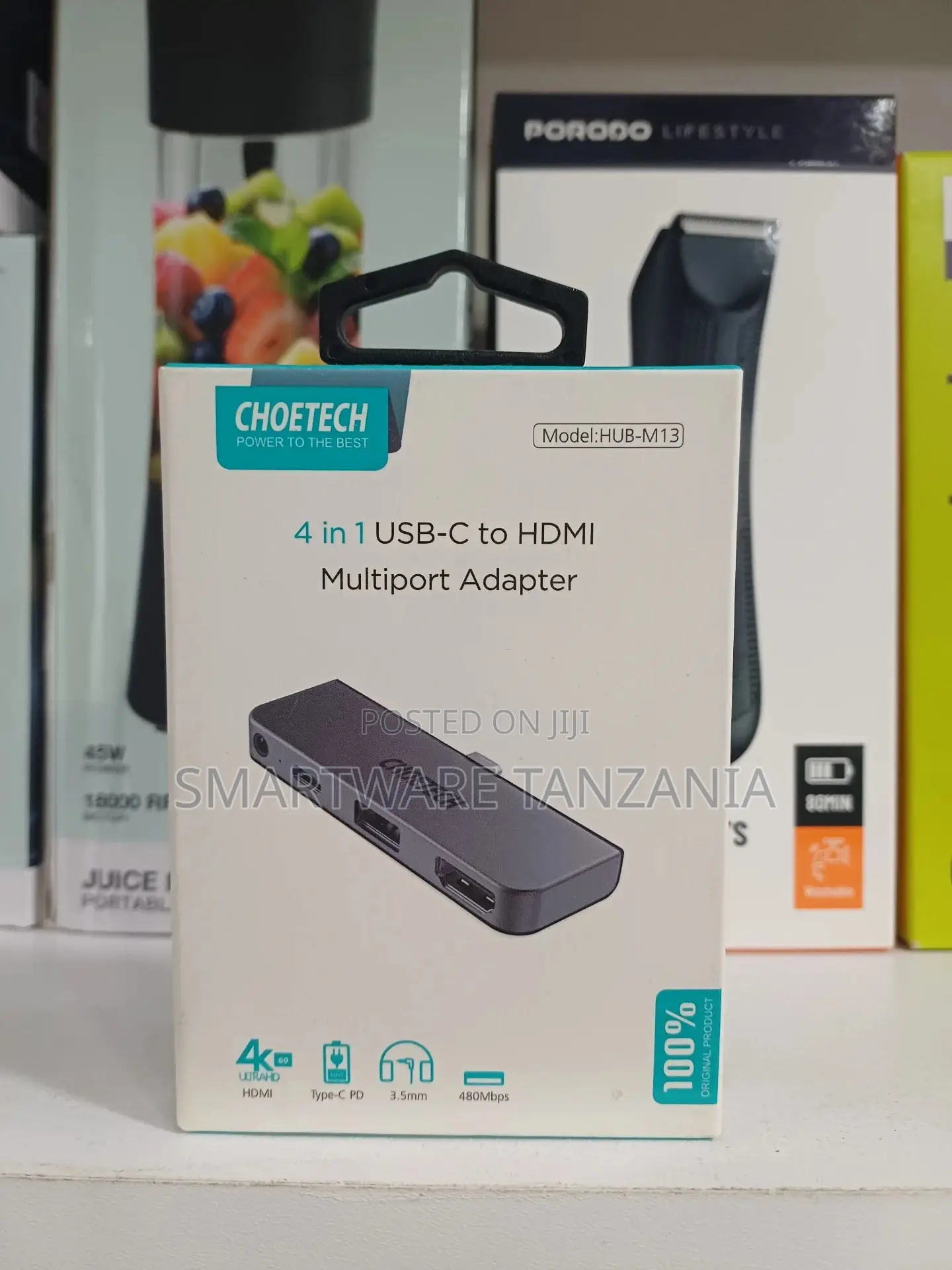 CHOETECH 4-in-1 USB-C to HDMI Multiport Adapter With 4K at 60Hz Output