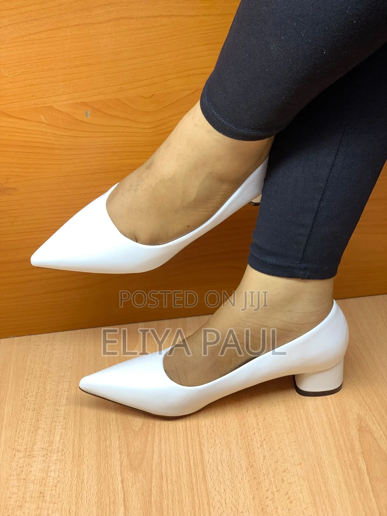 Viatu Vya Block Heel Red White Nude and Black
