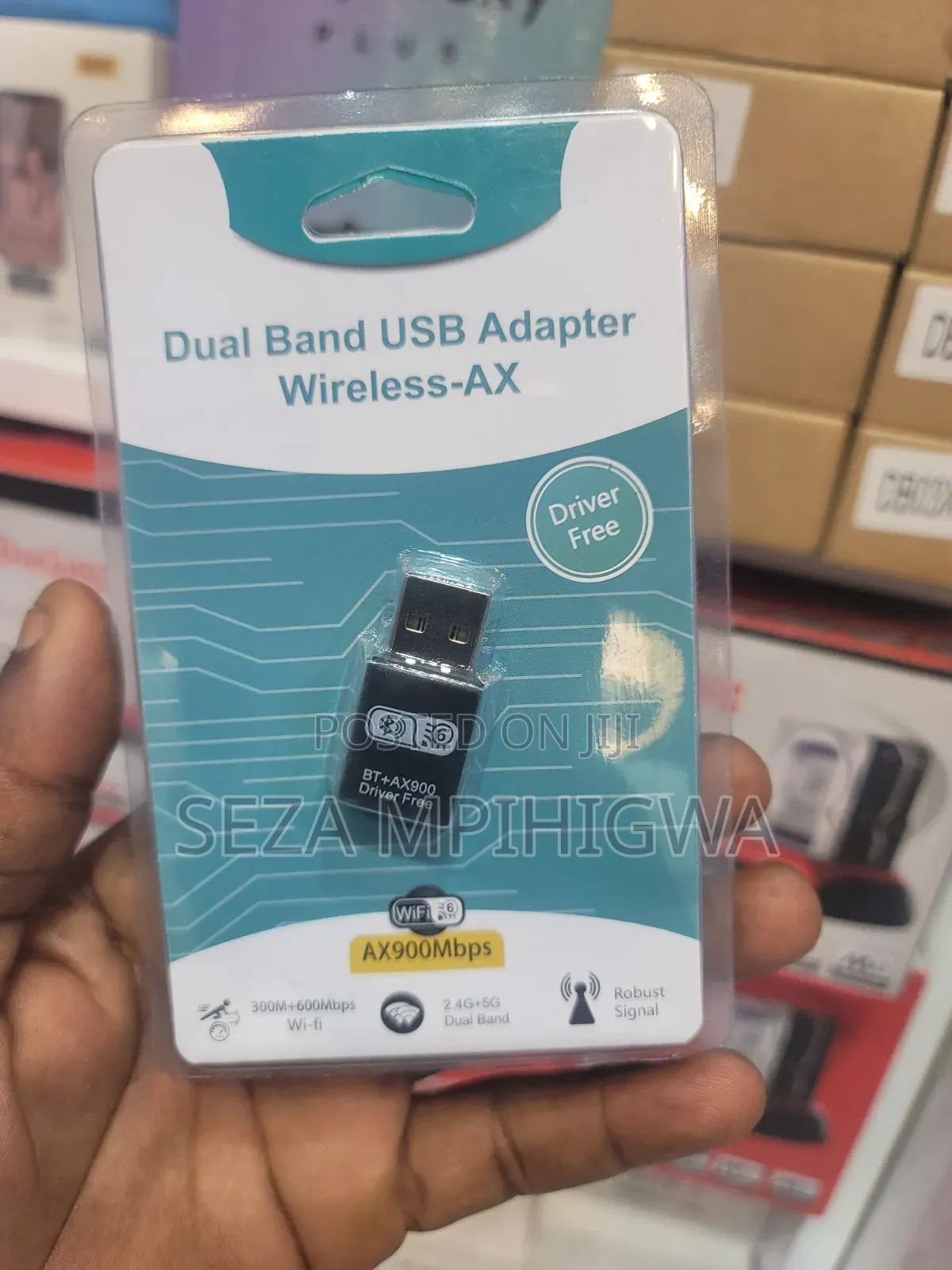 Dual Band USB Wi-Fi 6 + Bluetooth Adapter (AX900Mbps) - Driver Free