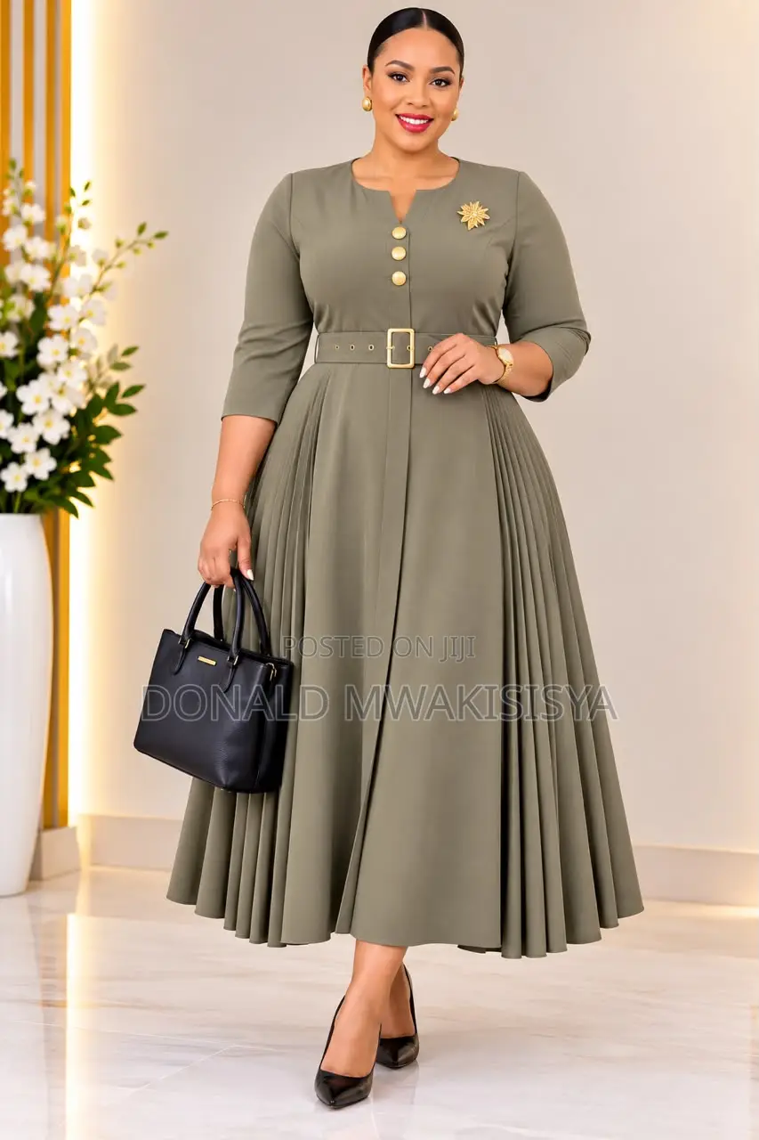 Turkey Office Dress - Belt Pleat Edition *