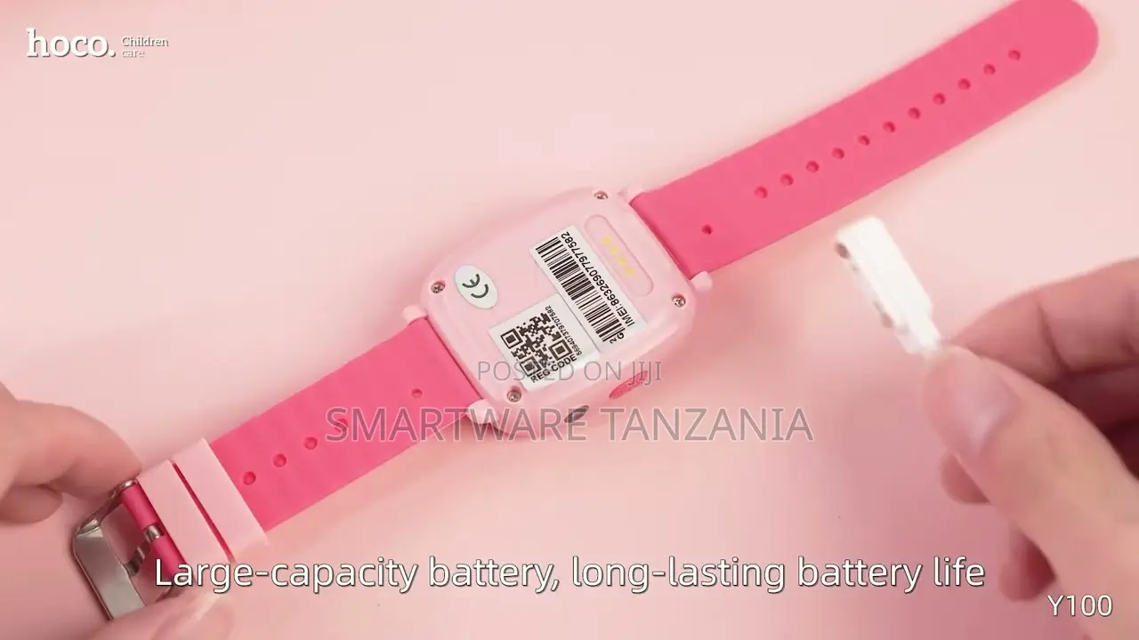 Hoco Y100 Kids Smart Watch With 2G Connectivity, Pink, Touch Screen