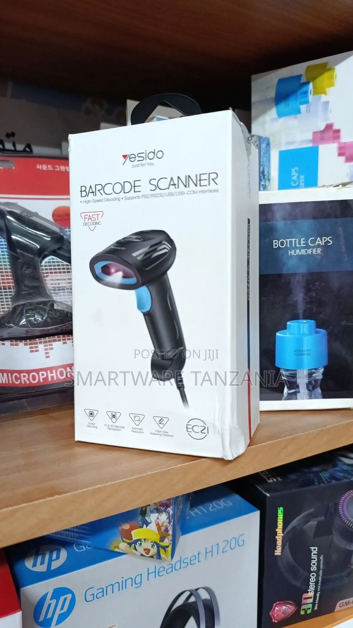 Yesido Barcode Scanner With PS2/RS232/USB Interfaces and 100mm Range